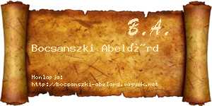 Bocsanszki Abelárd névjegykártya